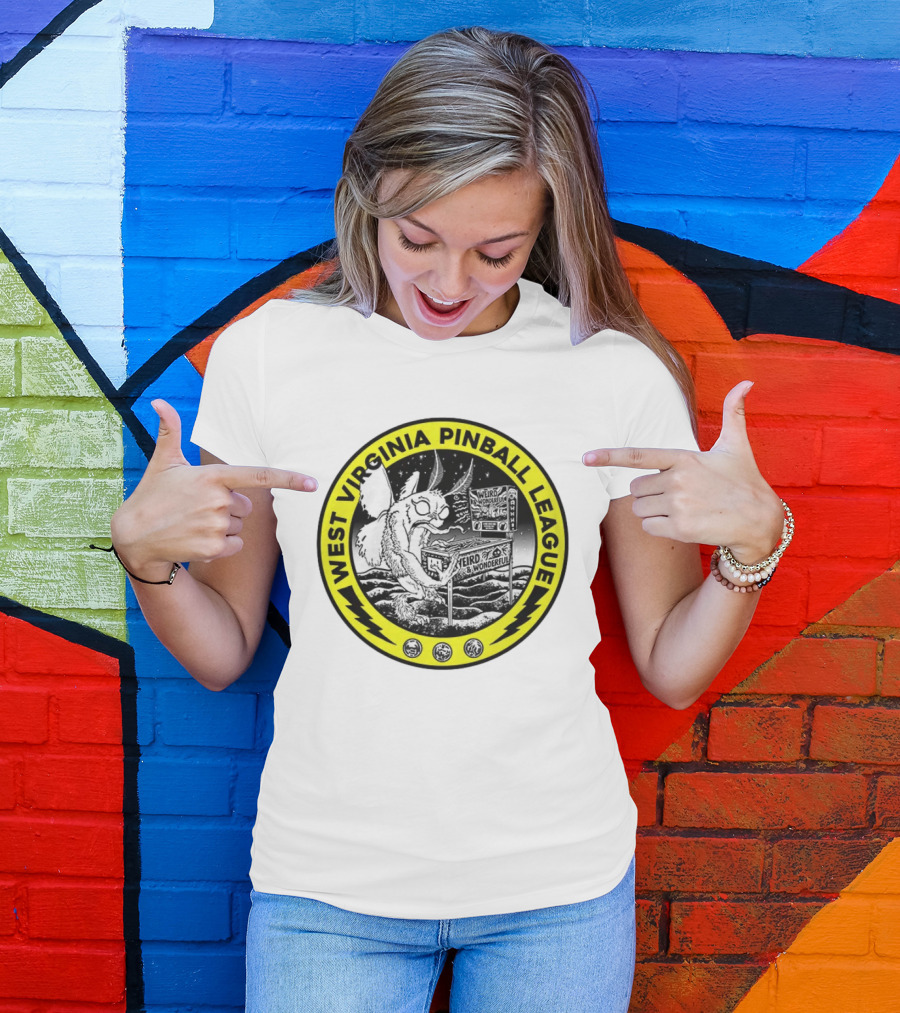 West Virginia Pinball League Mothman Weird Wonderful T-Shirt