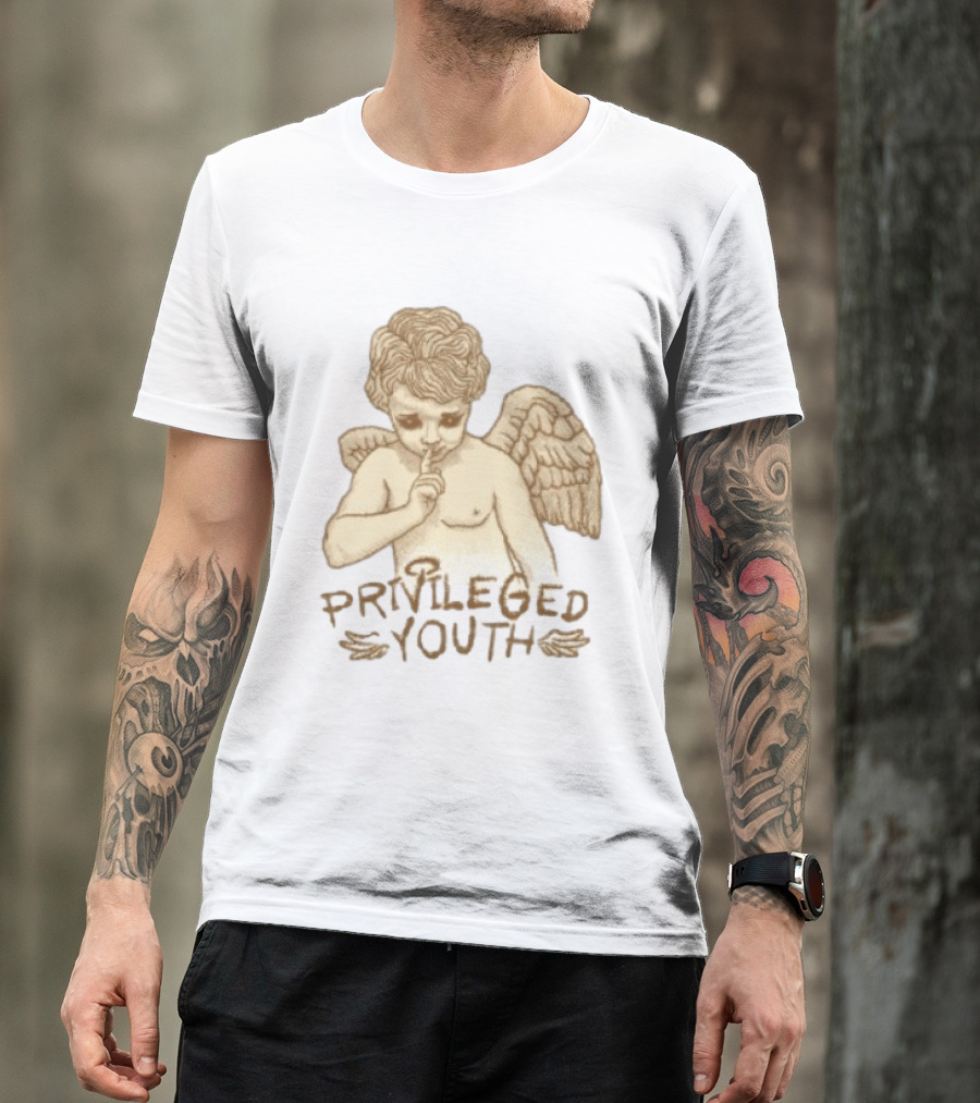 Privileged Youth Angel Oversized White Vintage Cherub T-Shirt