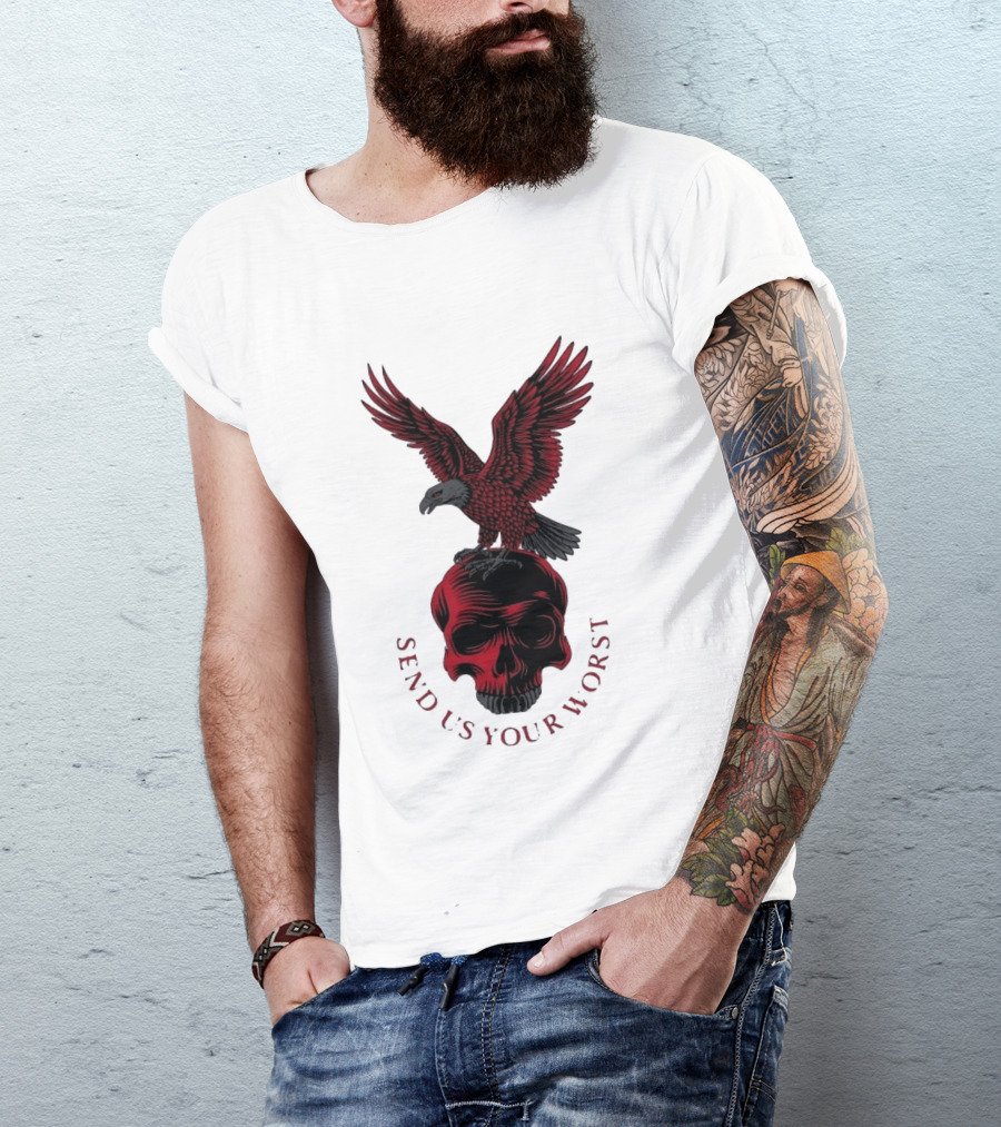 Send Us Your Worst Eagle And Skull Gothic T-Shirt