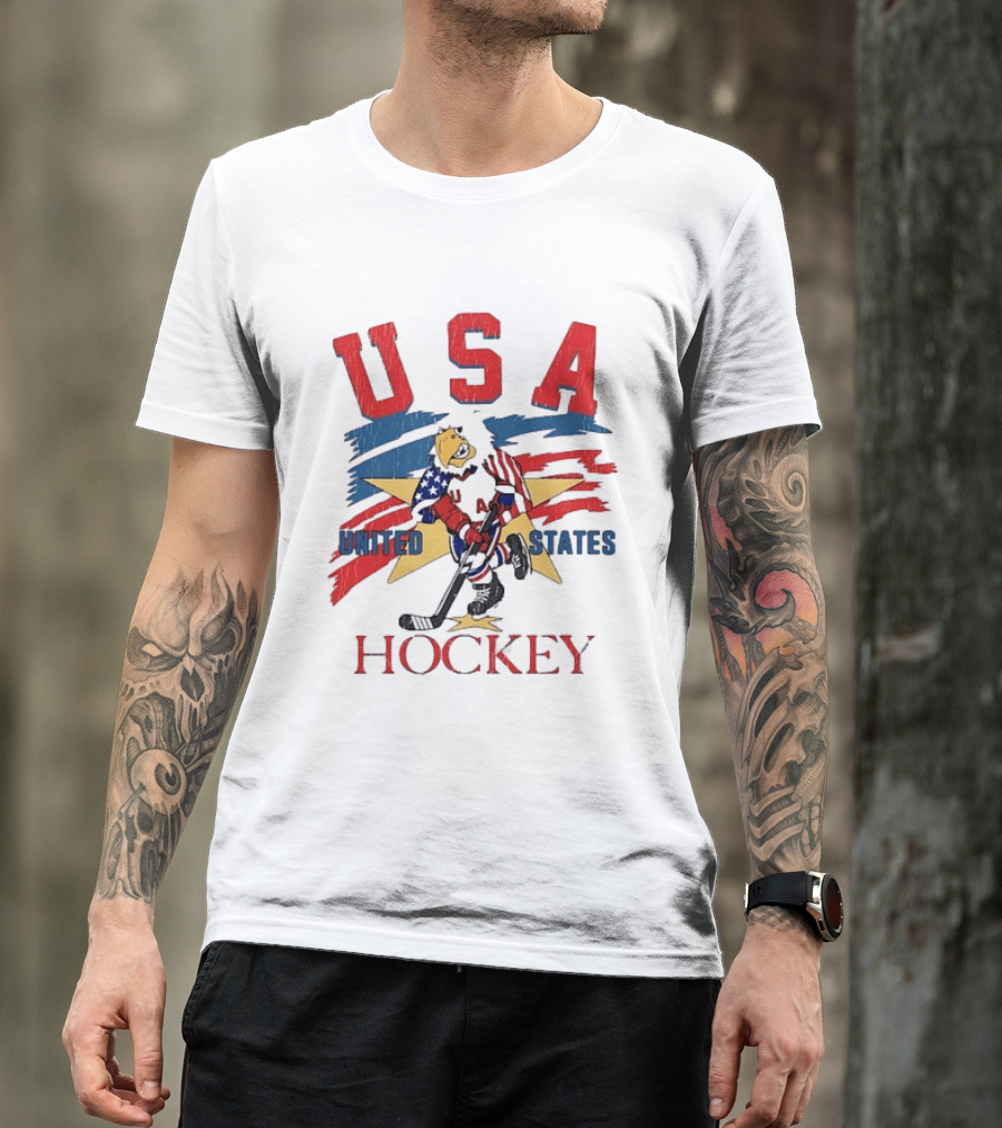 USA United States Hockey Eagle Distressed T-Shirt