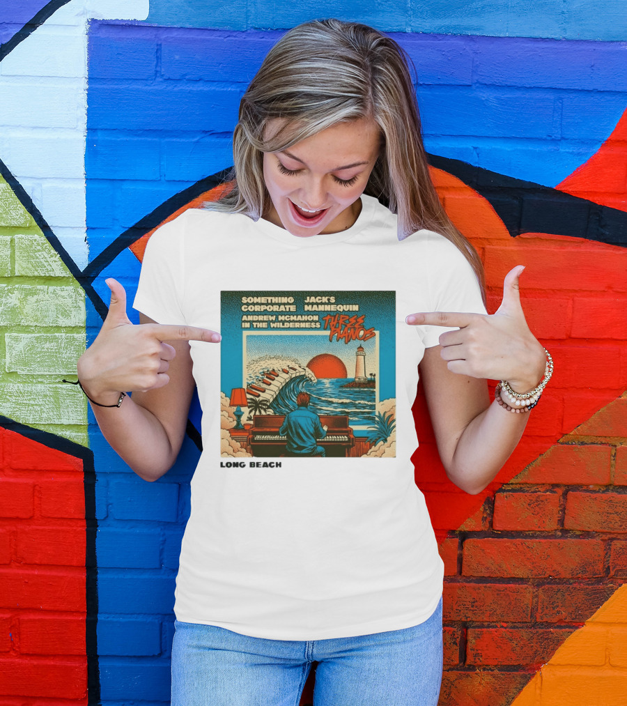 Andrew McMahon Three Pianos Long Beach Concert T-Shirt