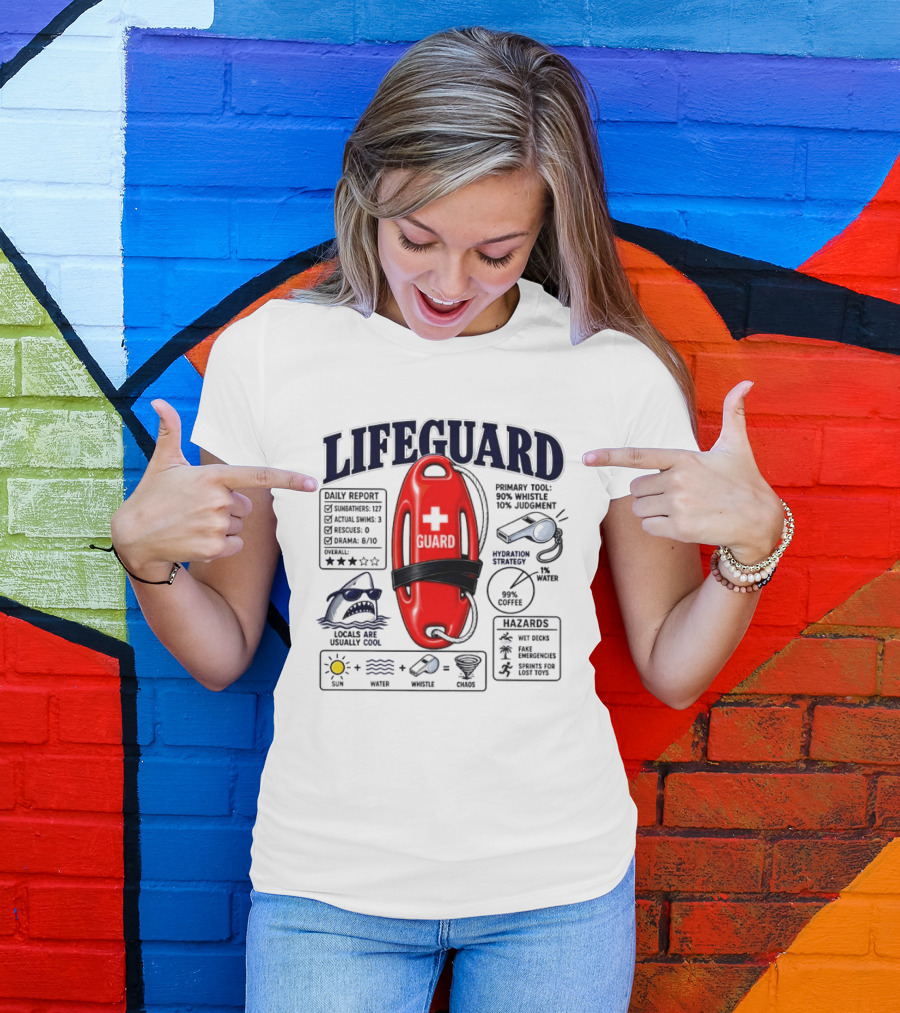 Lifeguard Daily Report Coffee And Whistle Chaos T-Shirt