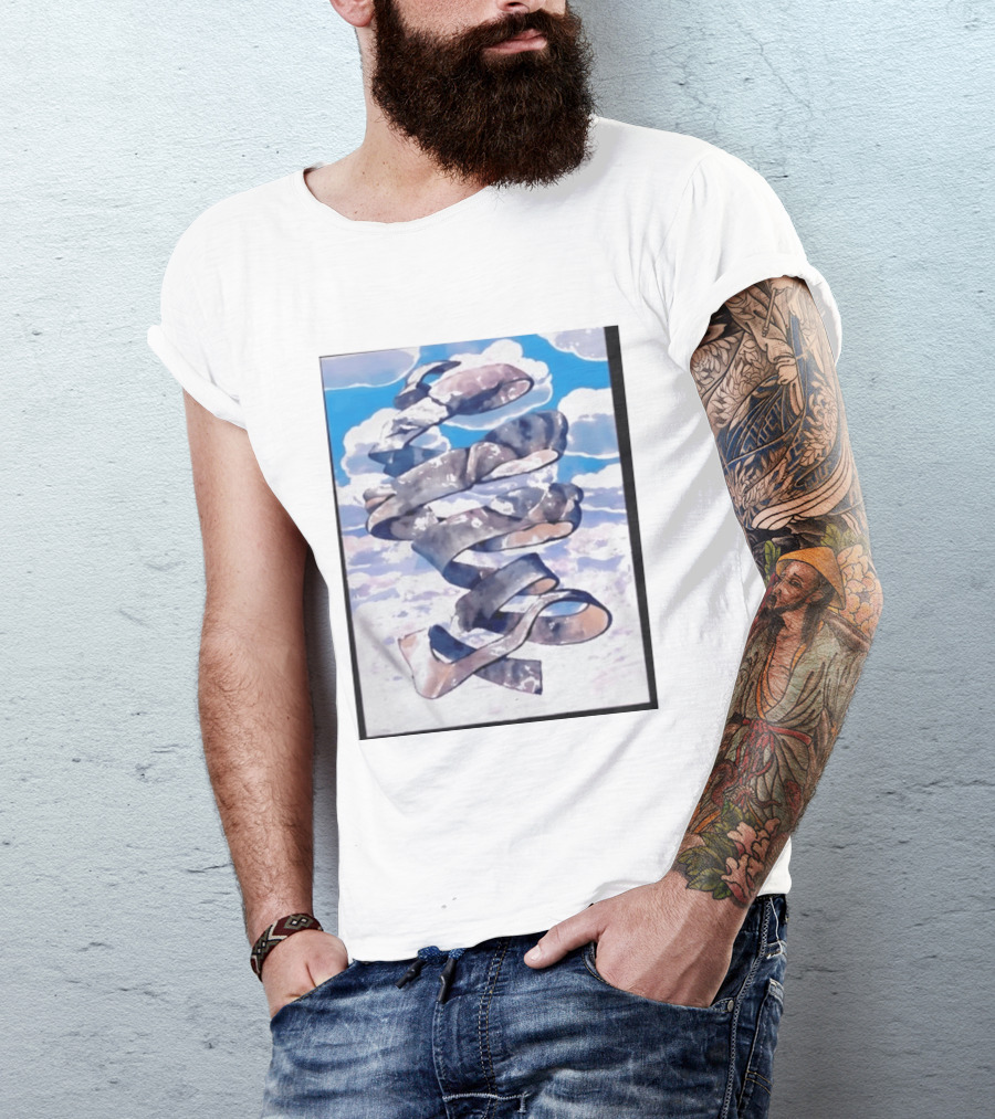 Cloudy Sky Ribbon Twirl T-Shirt