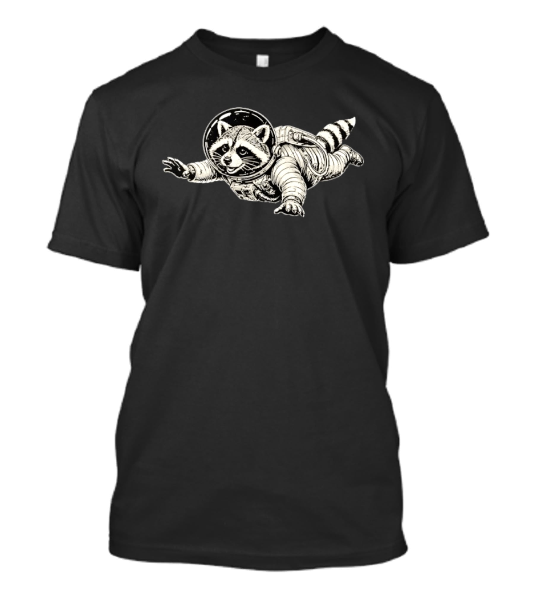 Astronaut Raccoon Floating In Space Galaxy Adventure T-Shirt