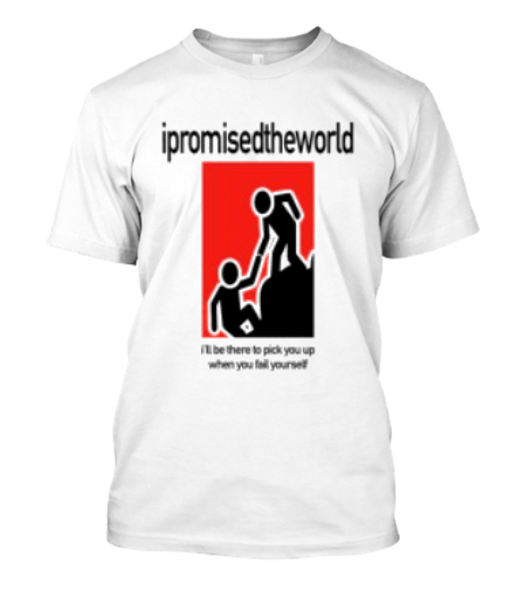Ipromisedtheworld Helping Hand Support Black Text Red T-Shirt