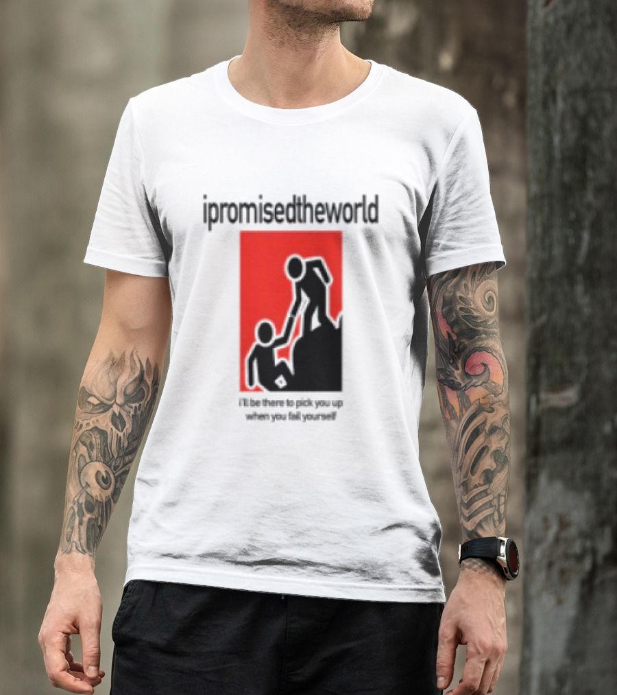 Ipromisedtheworld Helping Hand Support Black Text Red T-Shirt