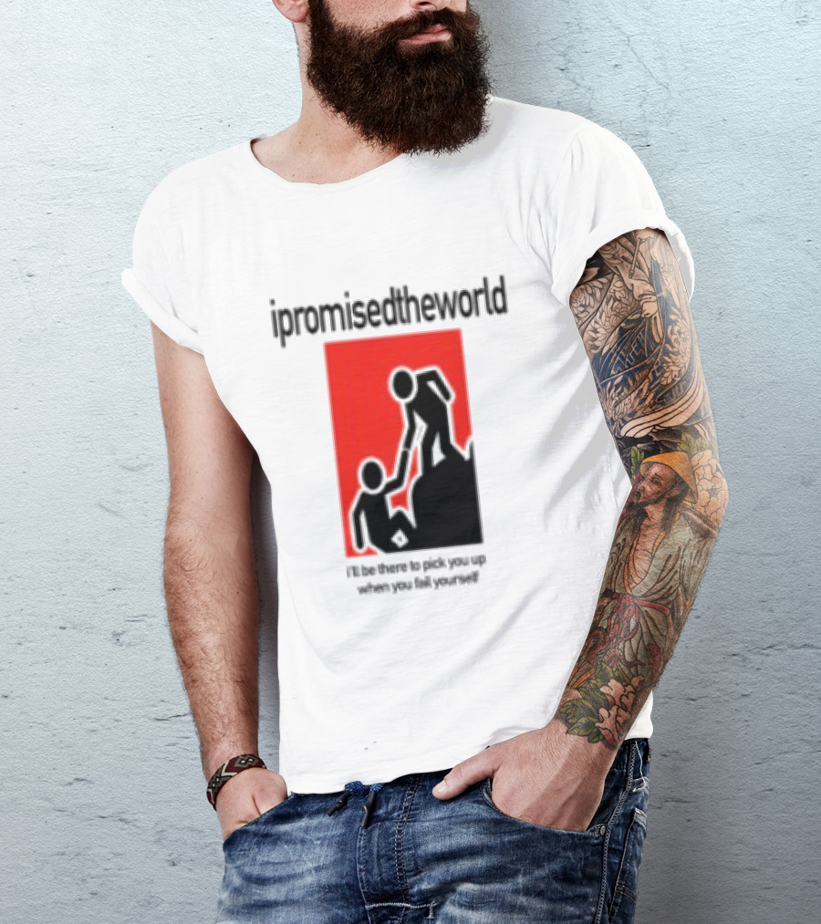 Ipromisedtheworld Helping Hand Support Black Text Red T-Shirt