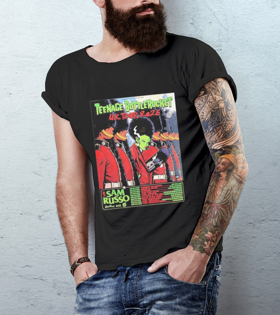 Teenage Bottlerocket UK Tour 2026 Sam Russo Dates Dublin Glasgow Brixton London T-Shirt