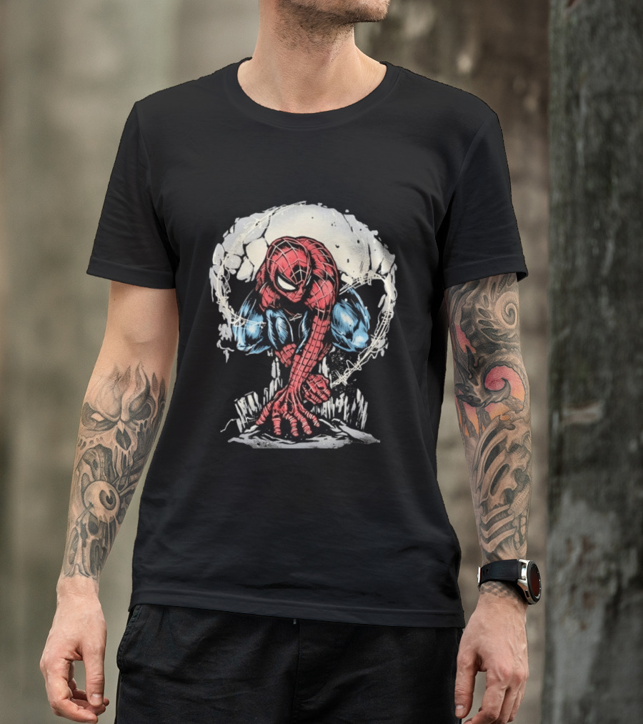 Spider Man Crouching Hero Marvel Comic Book T-Shirt