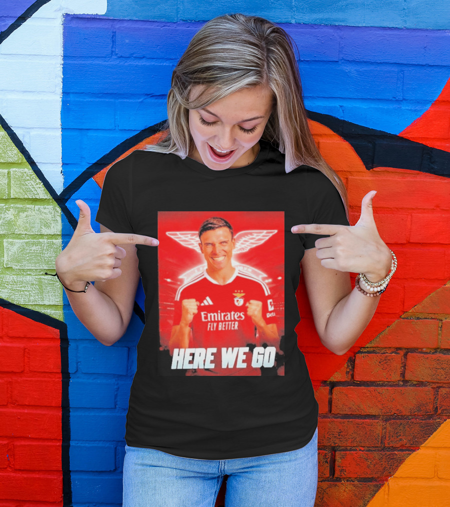João Palhinha Benfica Transfer Here We Go Emirates Fly Better T-Shirt