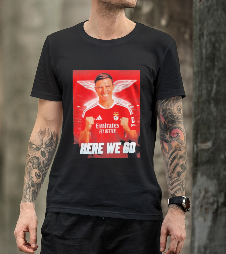 João Palhinha Benfica Transfer Here We Go Emirates Fly Better T-Shirt