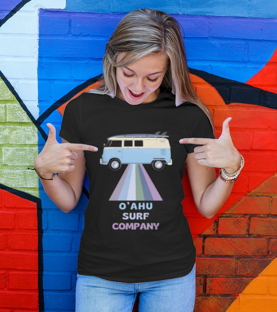 Oahu Surf Company Vintage Surf Bus Hawaiian Islands T-Shirt