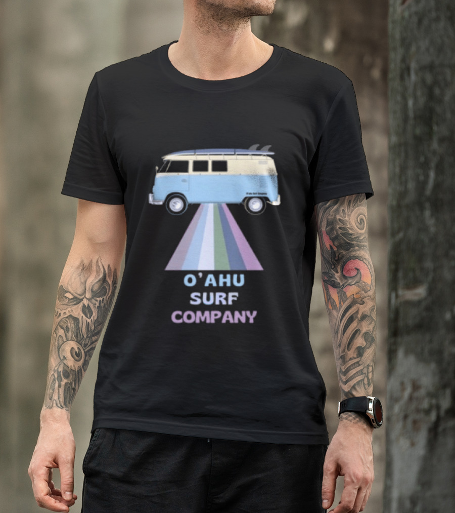 Oahu Surf Company Vintage Surf Bus Hawaiian Islands T-Shirt