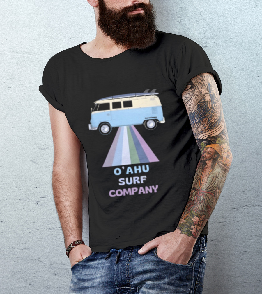 Oahu Surf Company Vintage Surf Bus Hawaiian Islands T-Shirt