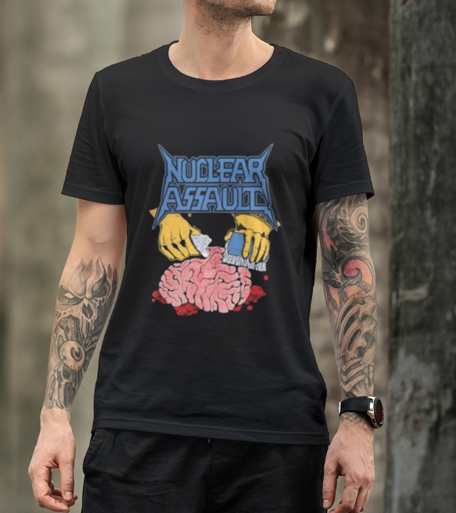 Nuclear Assault Brain Scrubbing Art Beyond Human Store Po Box Leftovers T-Shirt