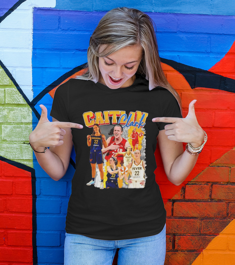 Caitlin Clark Indiana Fever 22 Basketball Athlete Action Montages T-Shirt