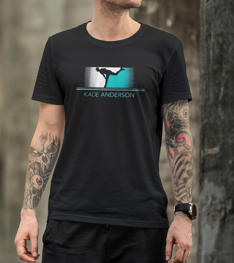Kade Anderson Baseball Pitcher Halftone Teal T-Shirt