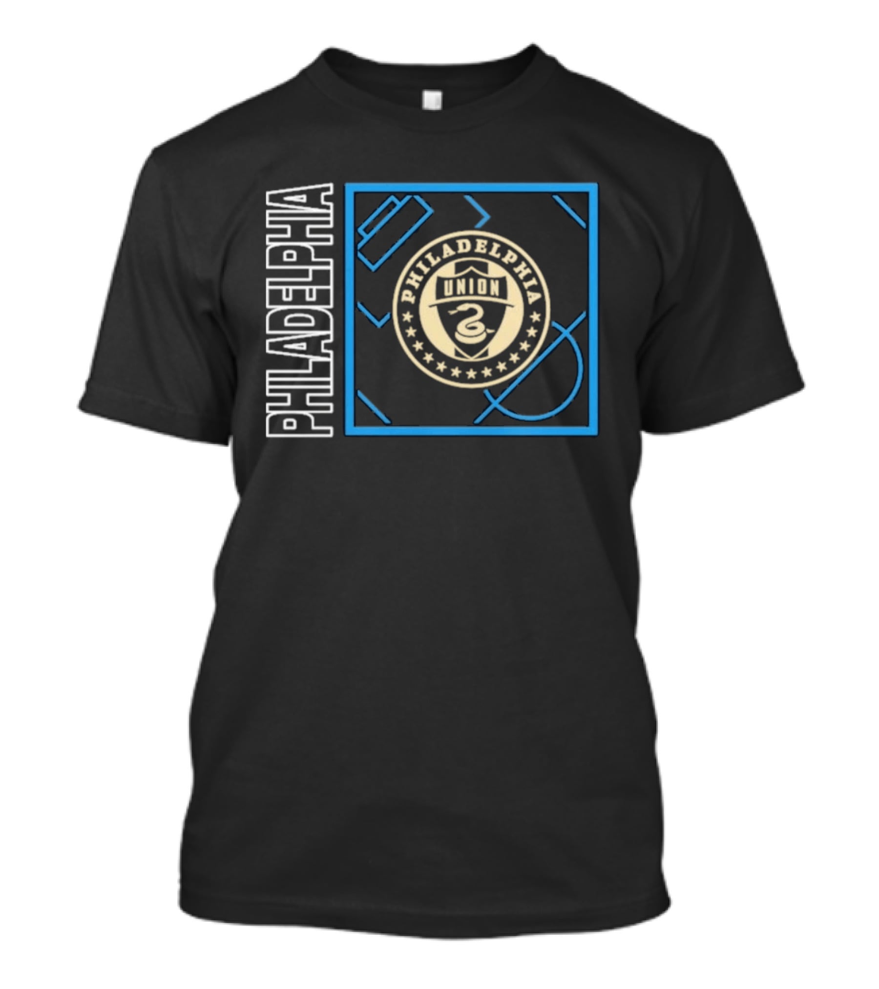Philadelphia Union Black Big Tall Home Field Pop Personalized Soccer Gear T-Shirt