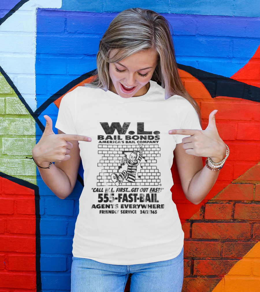 Warren Lotas W.L. Bail Bonds Off White Will Fix Your Bail Fast 535 FAST BAIL And Collect Records T-Shirt