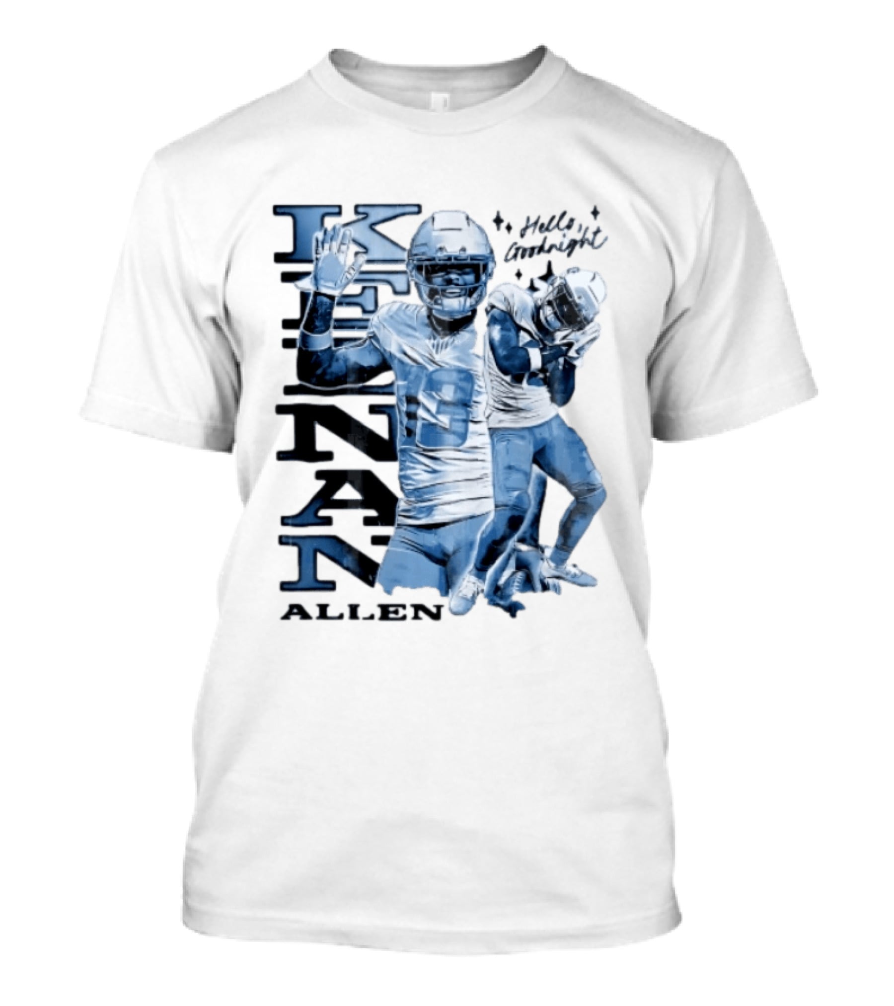 Los Angeles Chargers Keenan Allen Hello Goodnight Waving Sleeping Pose T-Shirt