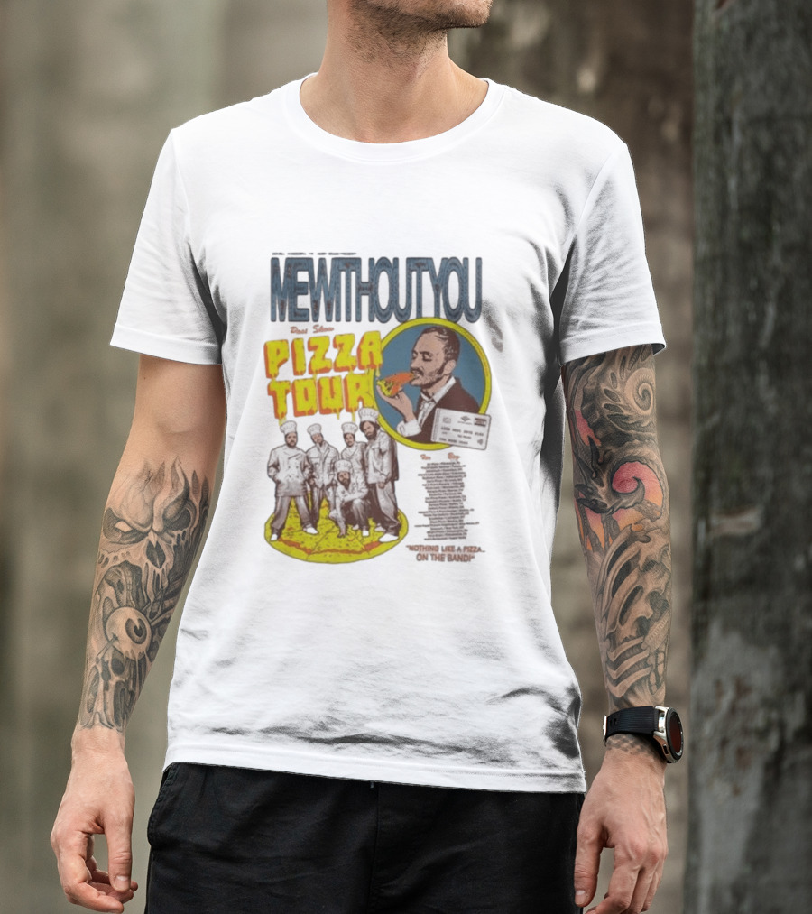 MeWithoutYou Pizza Tour Band Eating Slice T-Shirt