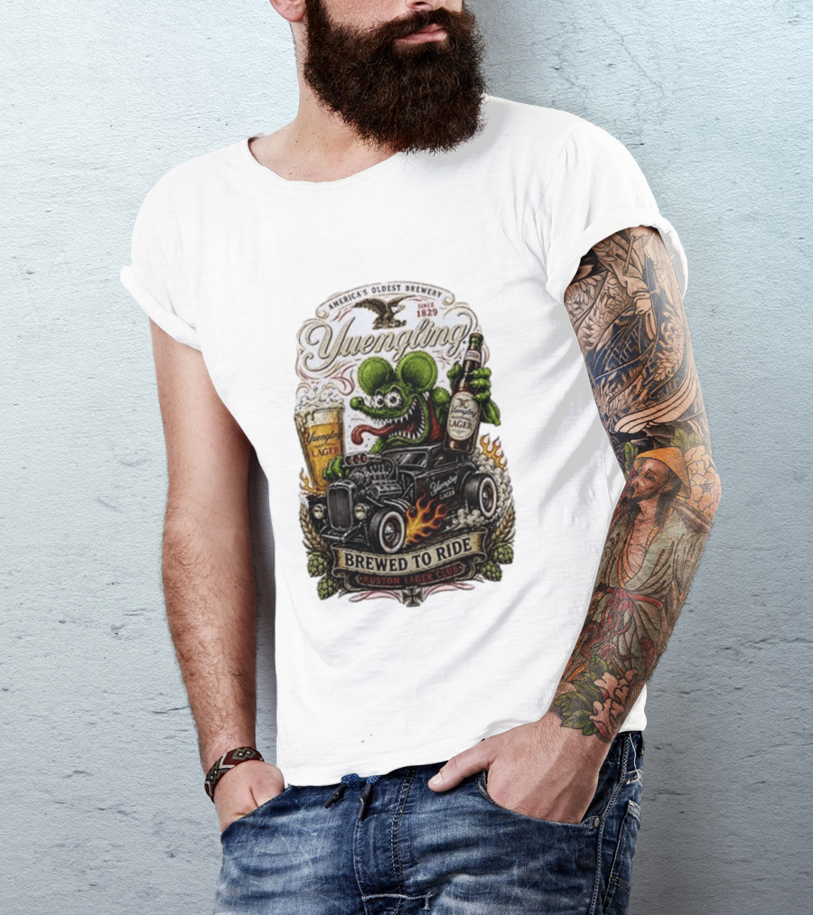 Yuengling Rat Fink Brewed To Ride Kustom Lager Club America's Oldest Brewery Since 1829 T-Shirt