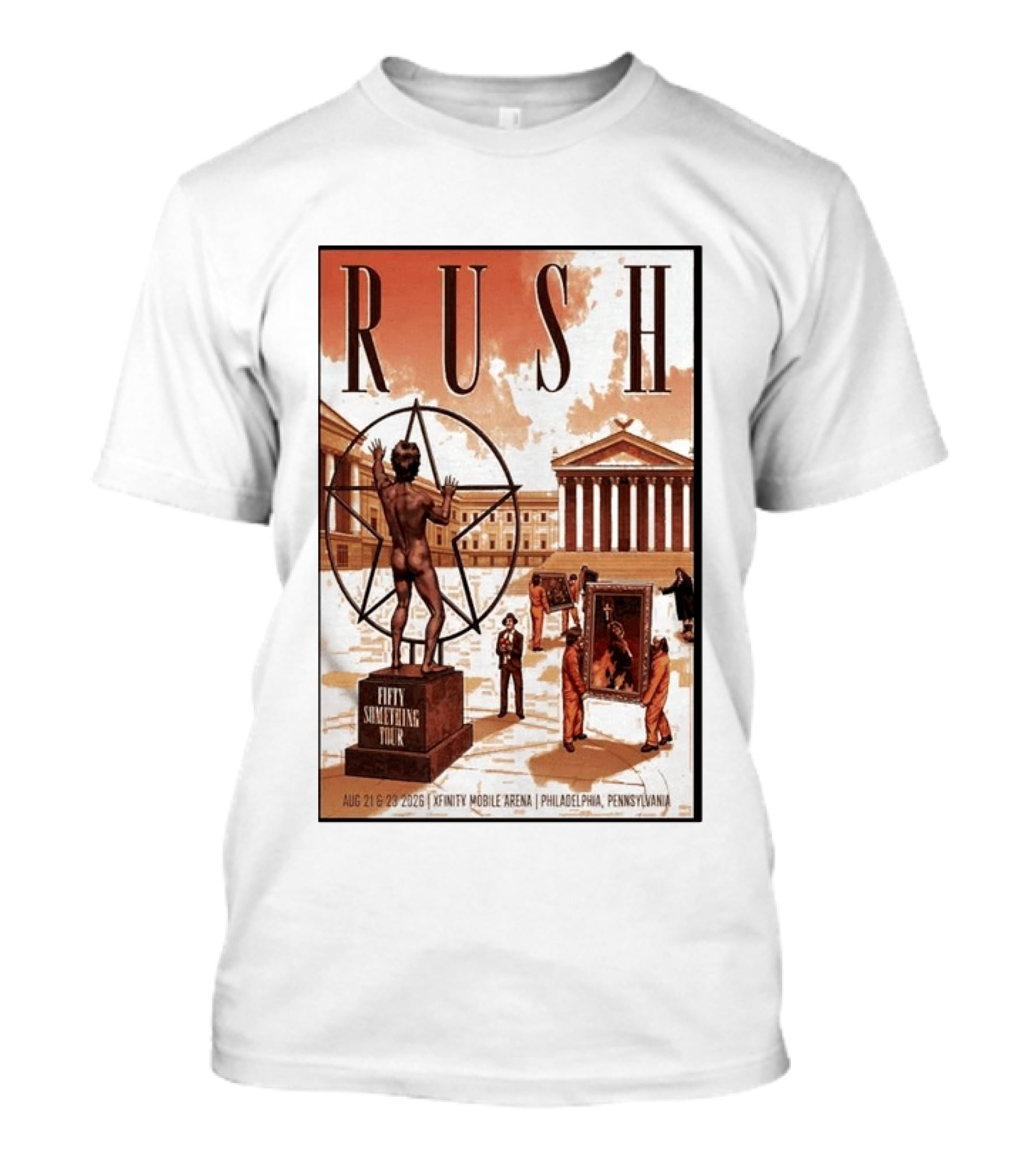 RUSH Fifty Something Tour Philadelphia Xfinity Mobile Arena Aug 21 23 2026 T-Shirt