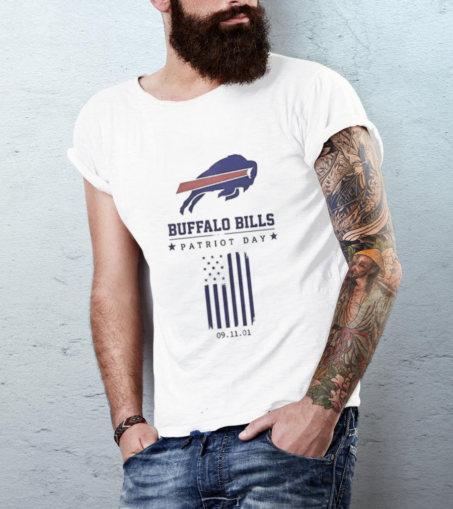 Buffalo Bills Patriot Day 09 11 01 Flag T-Shirt