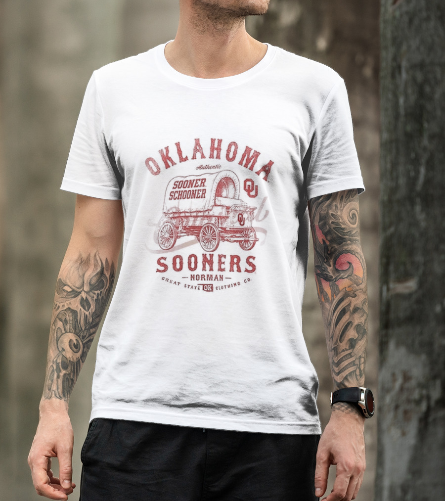 Oklahoma Sooners Norman Great State OK Clothing Co Vintage Wagon T-Shirt