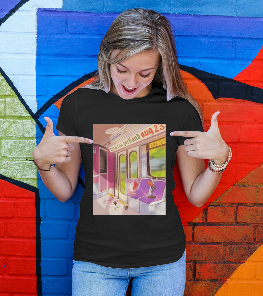 Fear& Live Portland Aug 23 Subway Scene With City Center Graffiti And Microphone T-Shirt