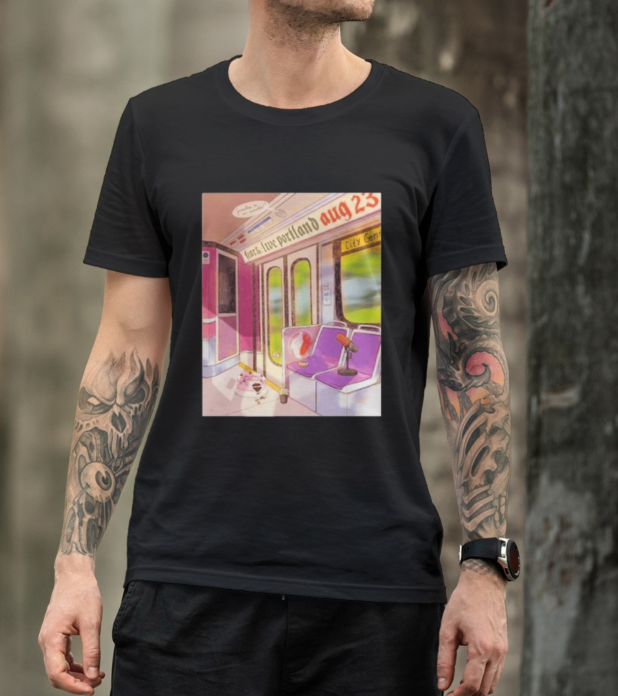 Fear& Live Portland Aug 23 Subway Scene With City Center Graffiti And Microphone T-Shirt