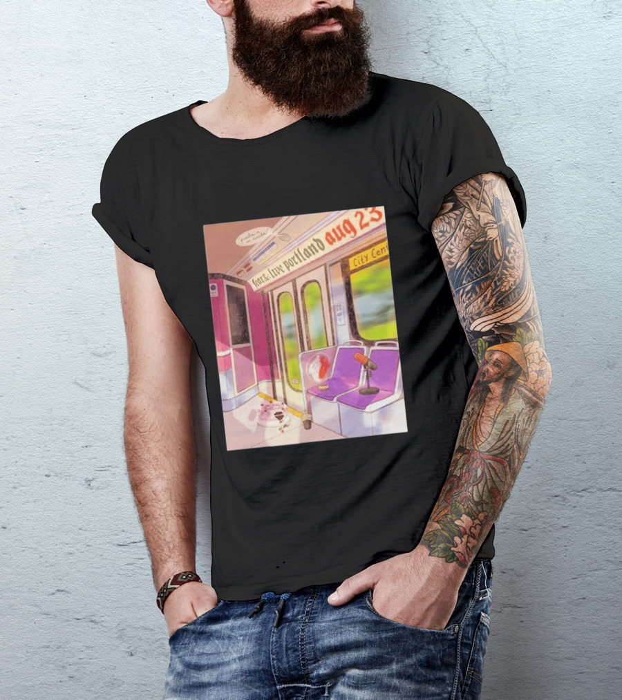 Fear& Live Portland Aug 23 Subway Scene With City Center Graffiti And Microphone T-Shirt