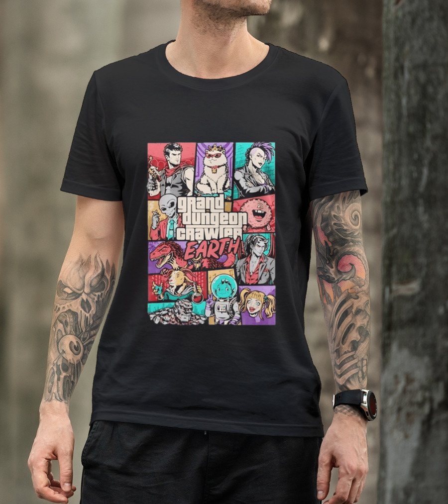Grand Dungeon Crawler Earth Fantasy Characters Compilation T-Shirt