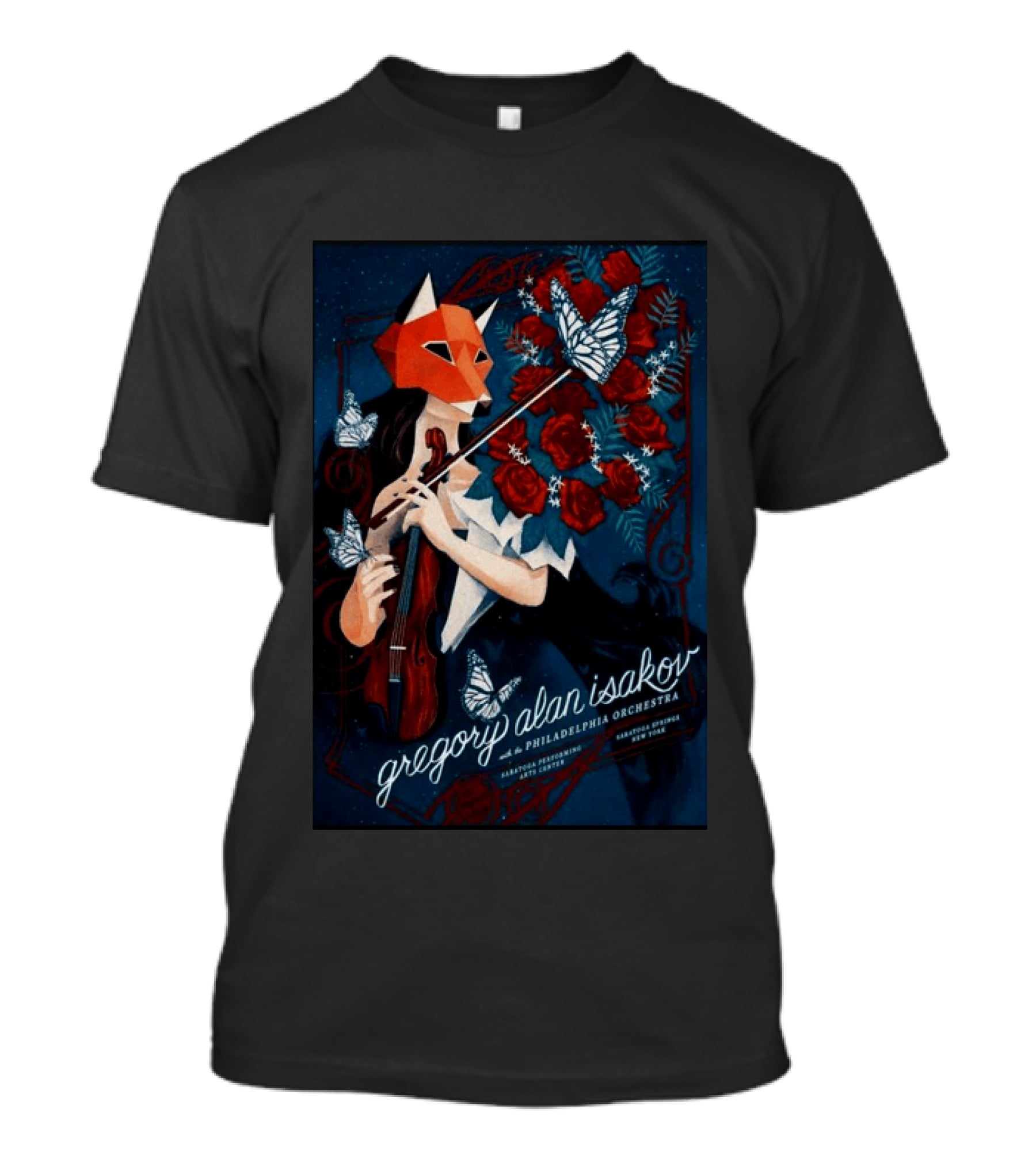 Gregory Alan Isakov Philadelphia Orchestra Saratoga Performing Arts Center August 22 2026 Roses Butterfly Violin T-Shirt