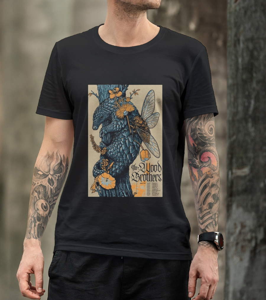 The Wood Brothers August 20 2026 Nashville TN Tour Pangolin And Cicada T-Shirt