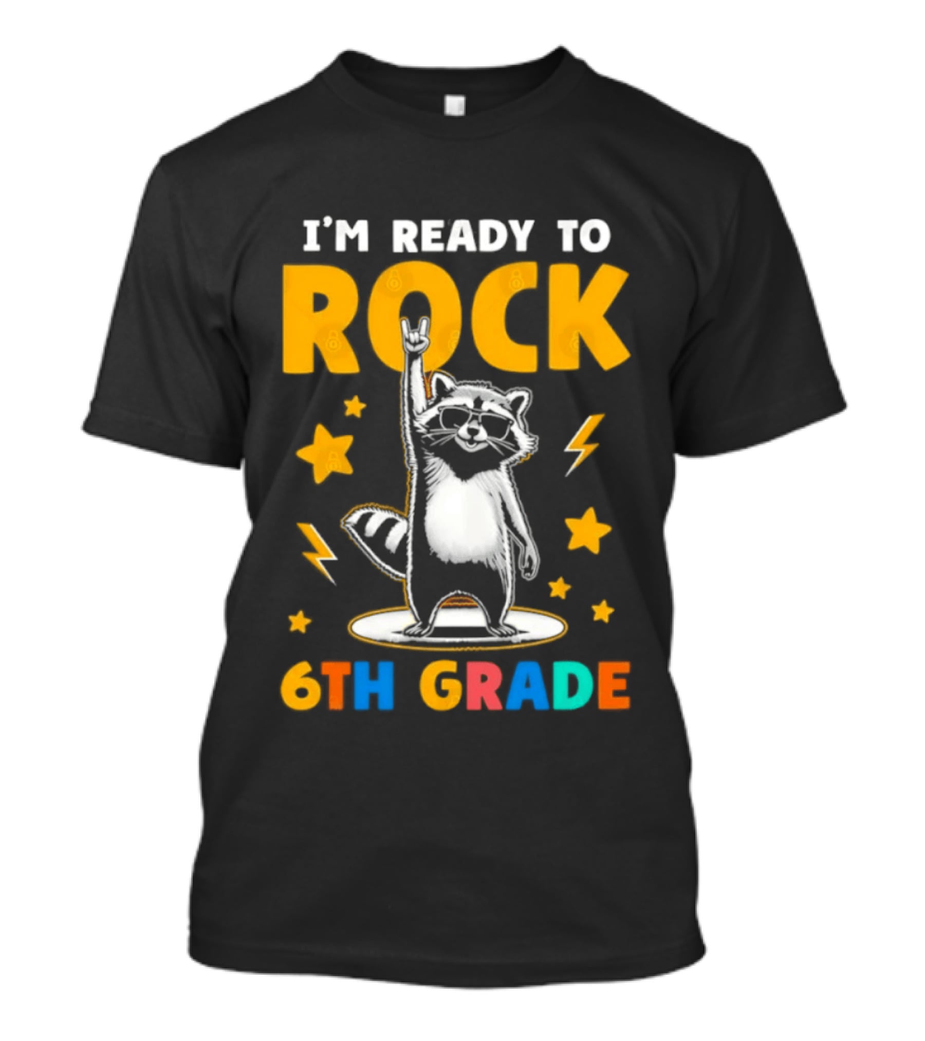 I'm Ready To Rock 6th Grade Raccoon Back To School T-Shirt