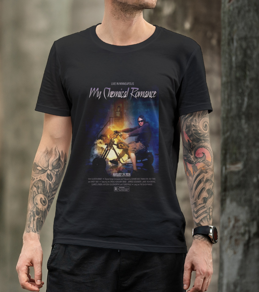 Live In Minneapolis My Chemical Romance August 24 2026 With Sleater Kinney T-Shirt