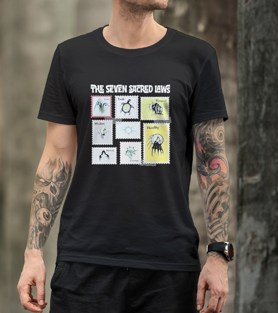 Native American The Seven Sacred Laws Love Truth Respect Wisdom Humility Honesty Courage T-Shirt