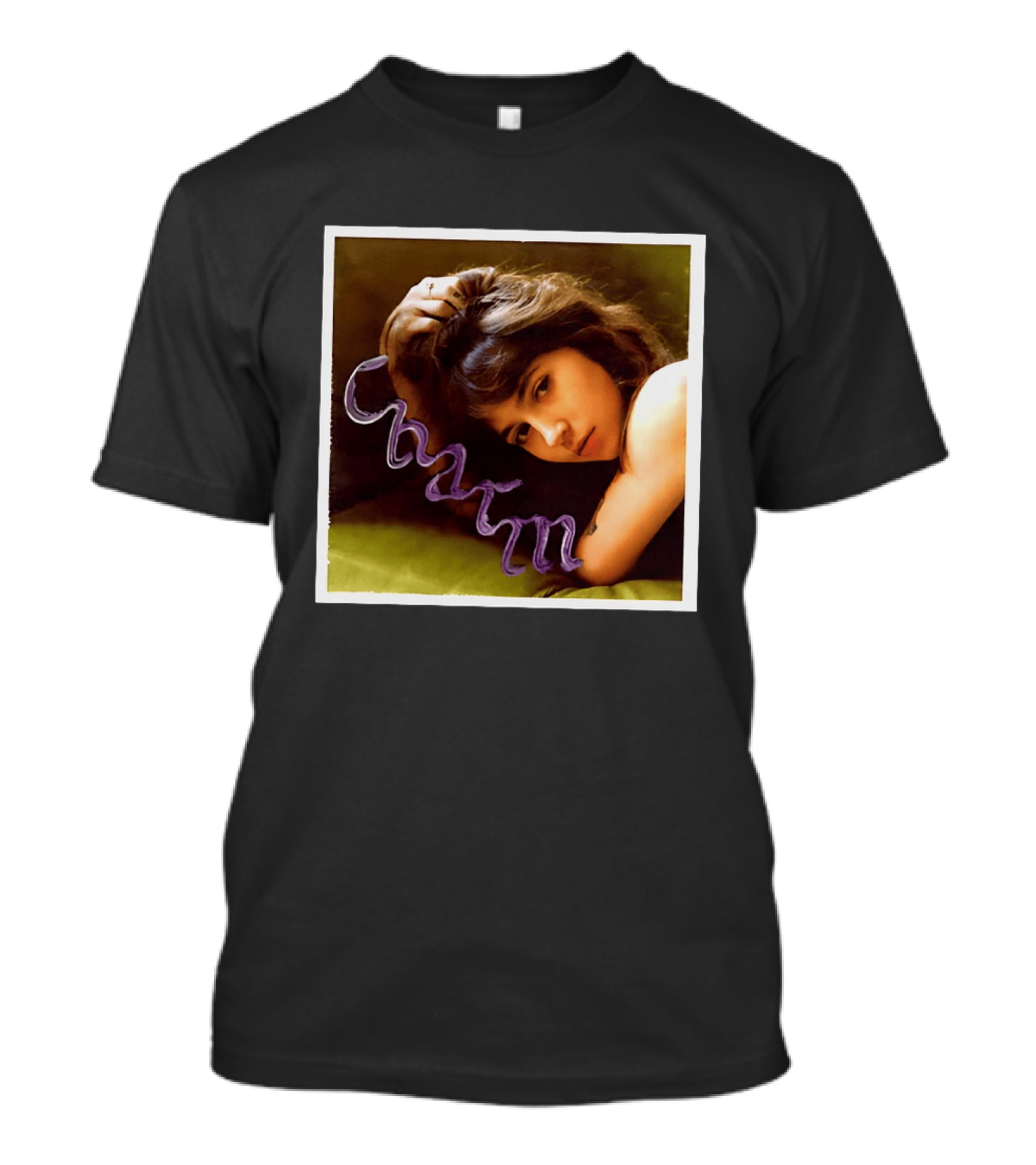 Clairo Charm Album Cover Art Vintage Portrait With Purple T-Shirt