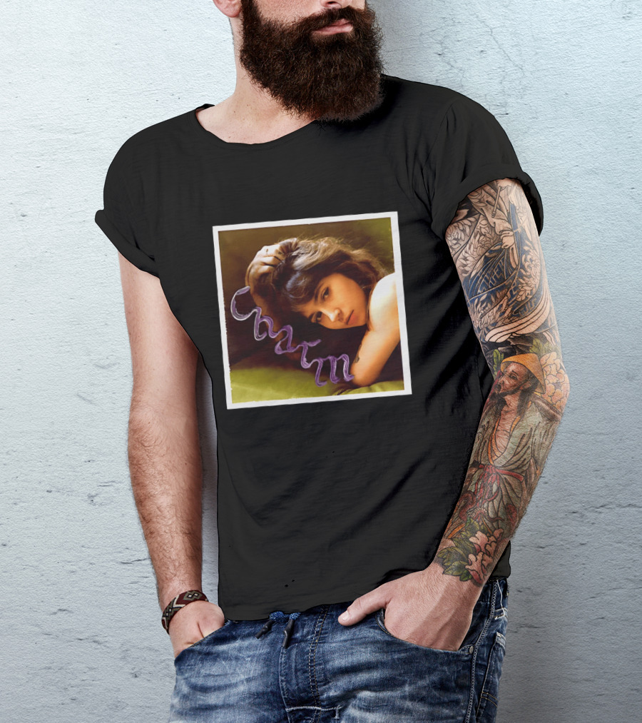 Clairo Charm Album Cover Art Vintage Portrait With Purple T-Shirt