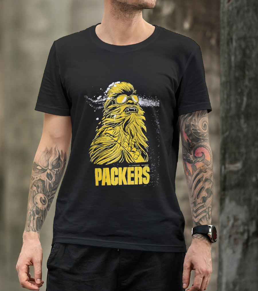 Disney Marvel Chewbacca Packers Collaboration Star Wars X Green Bay Fan T-Shirt