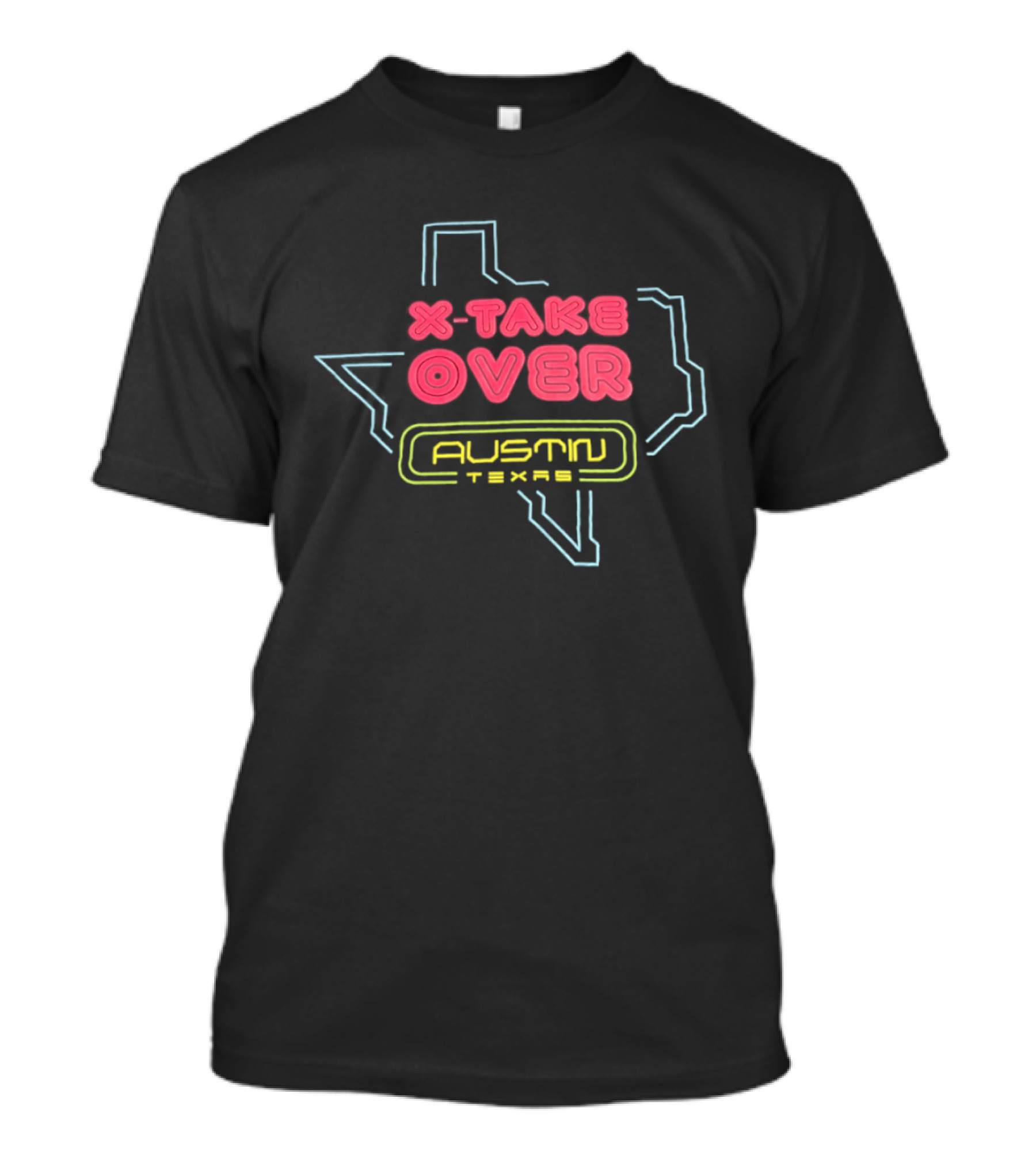 X Take Over Austin Texas Cybertruck Tesla Neon Map T-Shirt