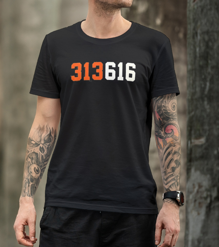 Isaac Teslaa 313 616 Retro Number T-Shirt
