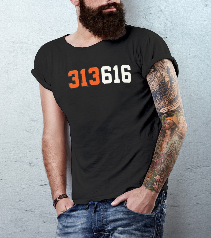 Isaac Teslaa 313 616 Retro Number T-Shirt