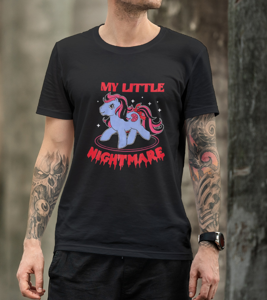 My Little Nightmare My Little Pony 80s Cartoon Dripping Red T-Shirt