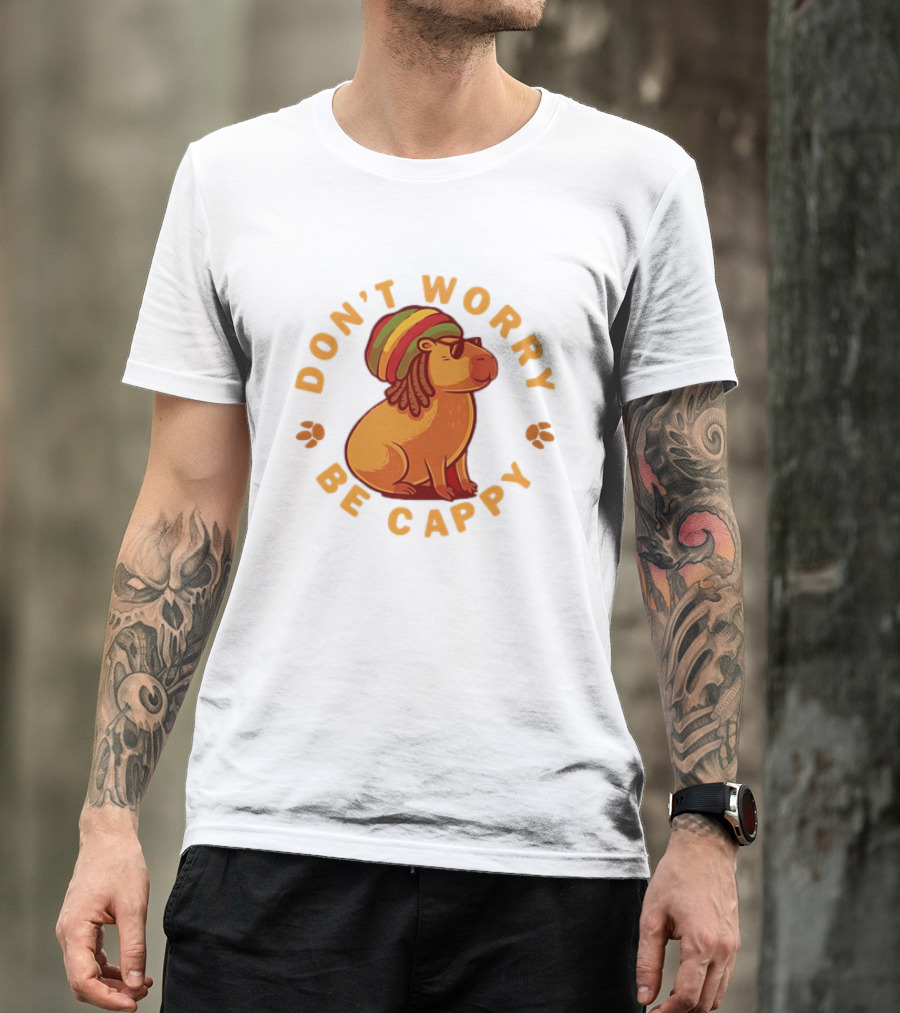 Don't Worry Be Cappy Reggae Rasta Capybara T-Shirt