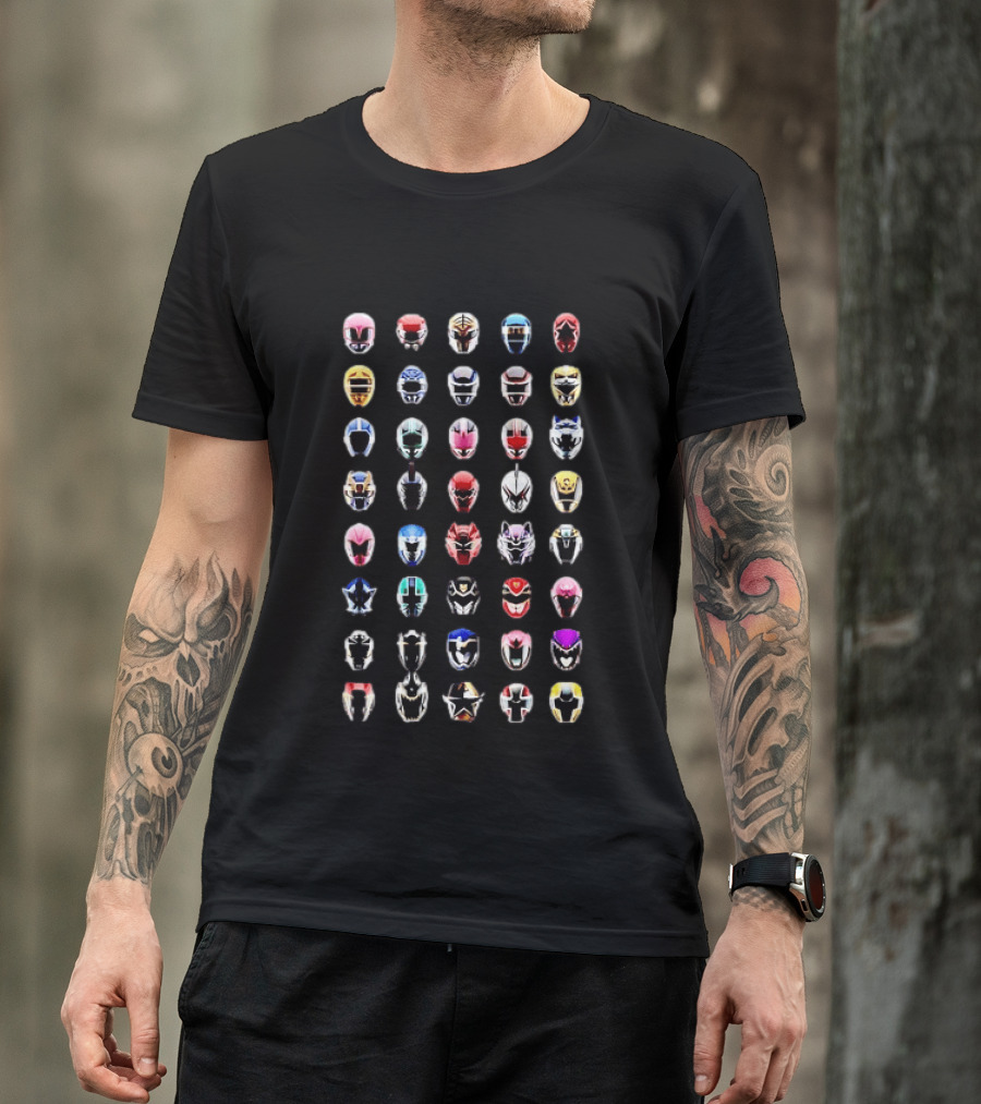 Power Rangers Helmet Compilation Super Sentai Collection T-Shirt