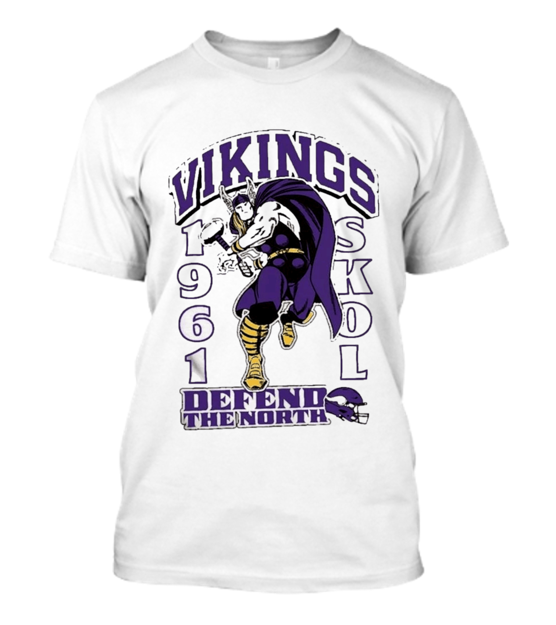 Vikings Skol 1961 Defend The North Thor Minnesota T-Shirt