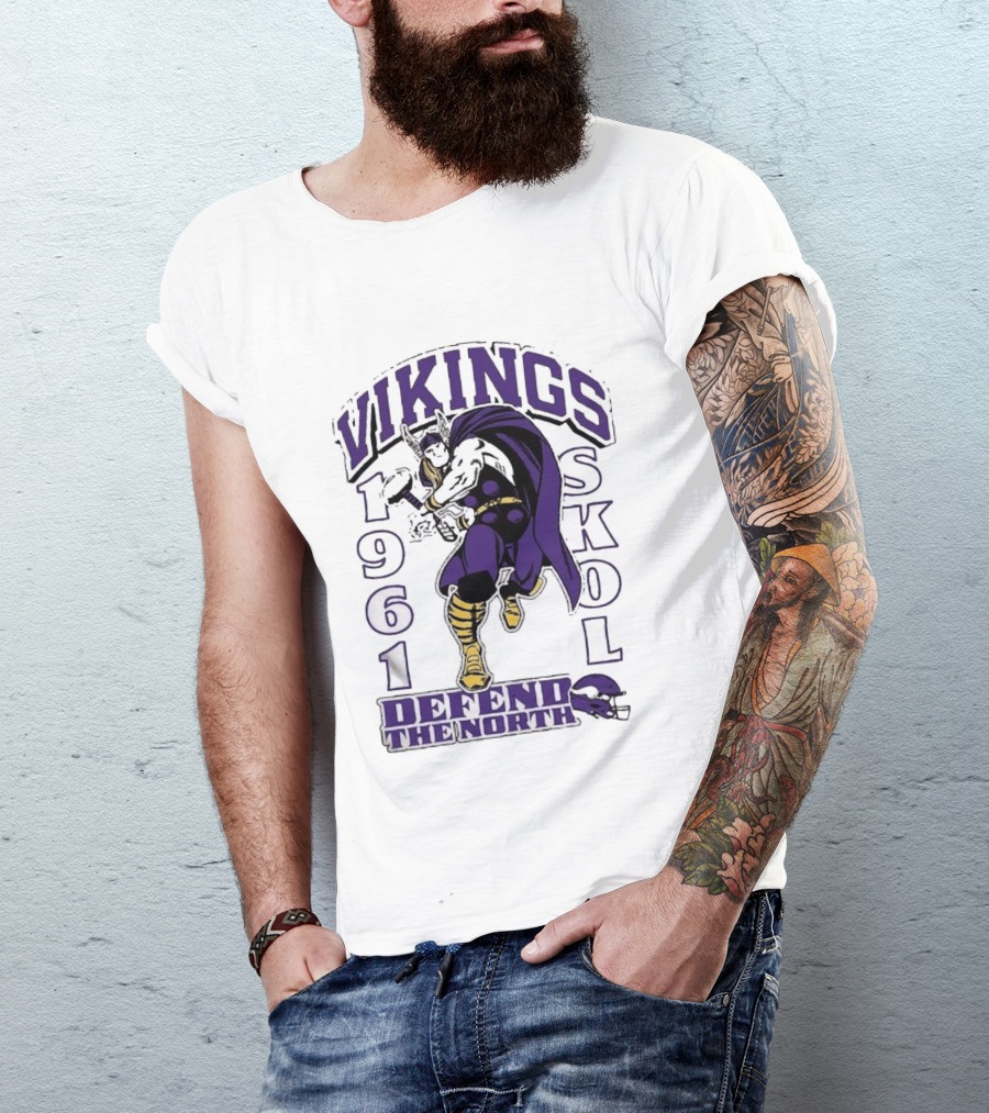 Vikings Skol 1961 Defend The North Thor Minnesota T-Shirt