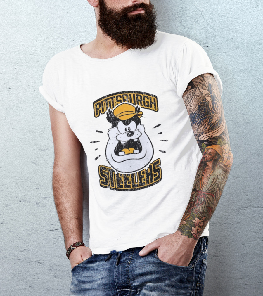 Pittsburgh Steelers Taz Distressed T-Shirt